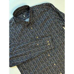 Luchiano Visconti Black LEO Lines Pattern Shirt Mens GT-4608 No Size Tag